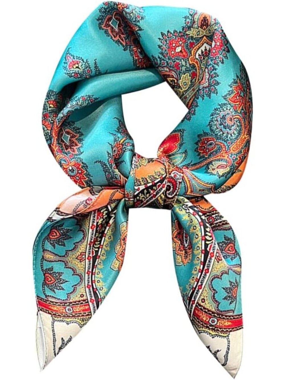 Luxurious 100% Pure Mulberry Silk 26"x26" Square Scarf for Women - Neckerchief